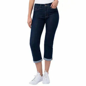 Santana Jeans Women's Size 8 Blue Dark Wash Cropped Stretch Denim